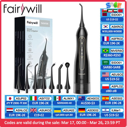 Water Flossers Oral Irrigator Rechargeable Portable Dental 3 Modes Water Tank for Teeth 300ML Waterproof Teeth Cleaner